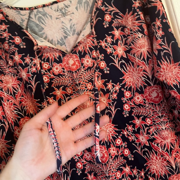 NWT Talbots floral pattern blouse 3/4 sleeve - Picture 5 of 10